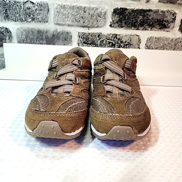 Danskin Now Shoes Womens 6 Leather Mesh Walking Brown Pink Atheleisure slip on - Picture 4 of 11